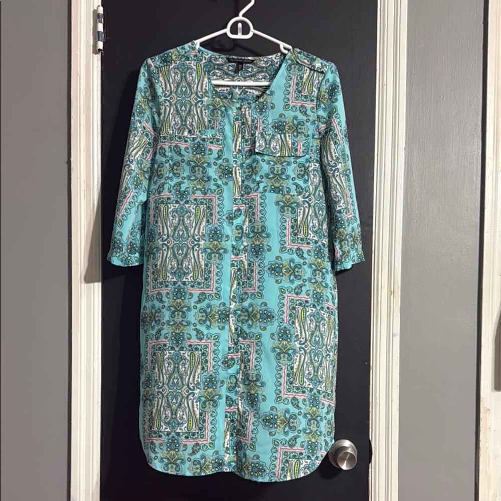 Victoria’s Secret Button Front Paisley Shirt Dress Size: S